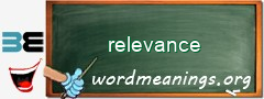 WordMeaning blackboard for relevance